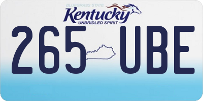 KY license plate 265UBE