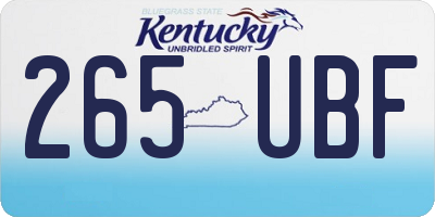 KY license plate 265UBF