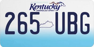 KY license plate 265UBG