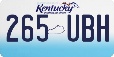 KY license plate 265UBH