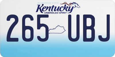 KY license plate 265UBJ