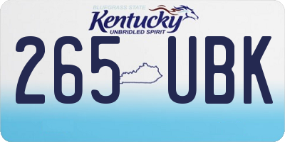 KY license plate 265UBK