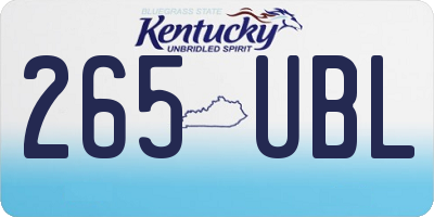 KY license plate 265UBL