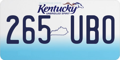 KY license plate 265UBO