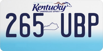 KY license plate 265UBP
