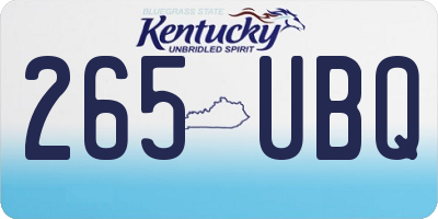 KY license plate 265UBQ