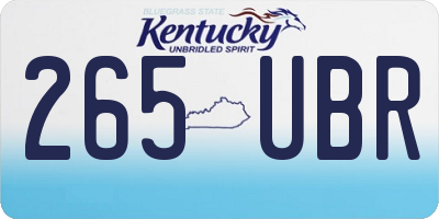 KY license plate 265UBR