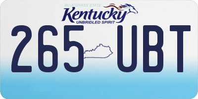 KY license plate 265UBT