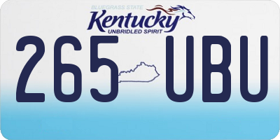 KY license plate 265UBU