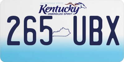KY license plate 265UBX