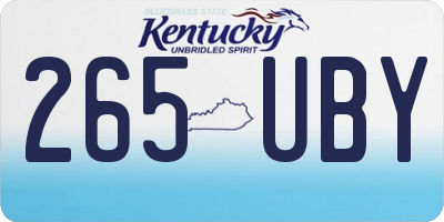 KY license plate 265UBY