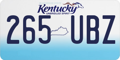 KY license plate 265UBZ