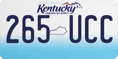 KY license plate 265UCC