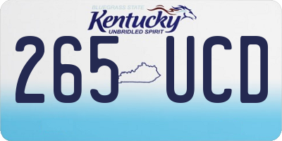 KY license plate 265UCD