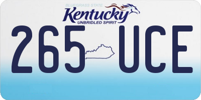 KY license plate 265UCE