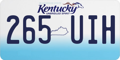 KY license plate 265UIH