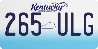 KY license plate 265ULG