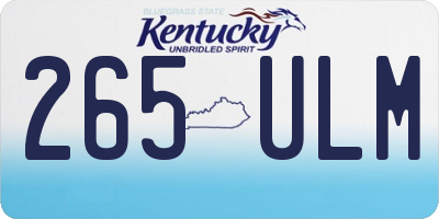 KY license plate 265ULM