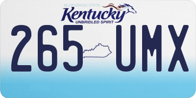 KY license plate 265UMX
