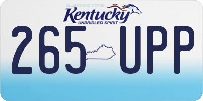KY license plate 265UPP