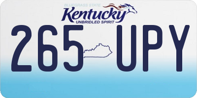 KY license plate 265UPY