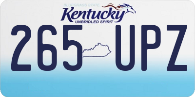 KY license plate 265UPZ