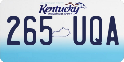 KY license plate 265UQA