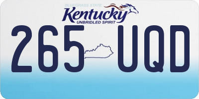 KY license plate 265UQD
