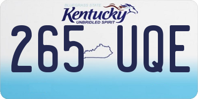 KY license plate 265UQE