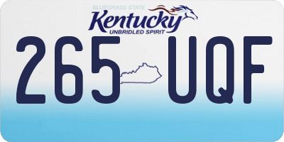 KY license plate 265UQF