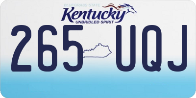 KY license plate 265UQJ
