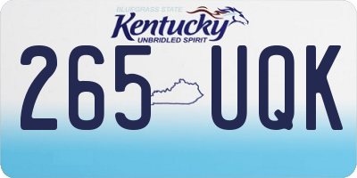 KY license plate 265UQK