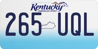 KY license plate 265UQL