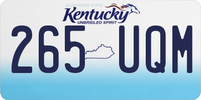 KY license plate 265UQM