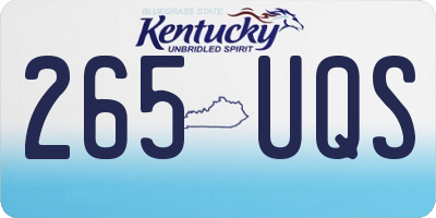 KY license plate 265UQS