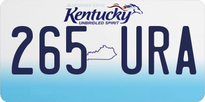 KY license plate 265URA