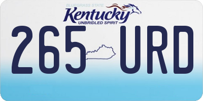 KY license plate 265URD
