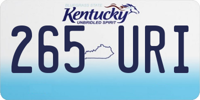 KY license plate 265URI