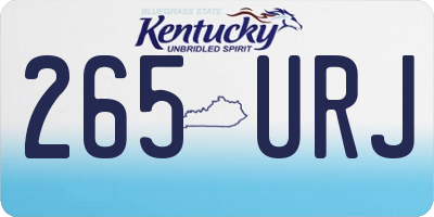 KY license plate 265URJ