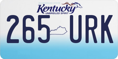 KY license plate 265URK