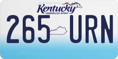 KY license plate 265URN