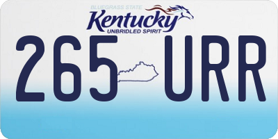 KY license plate 265URR