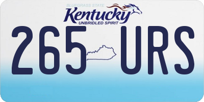 KY license plate 265URS