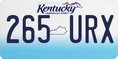KY license plate 265URX