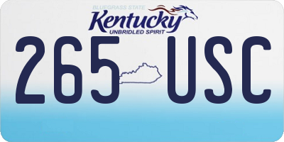 KY license plate 265USC