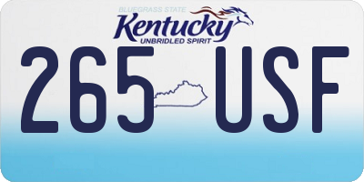 KY license plate 265USF