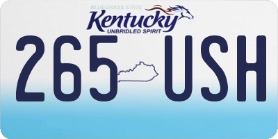 KY license plate 265USH