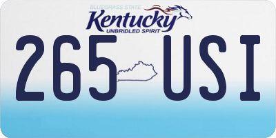 KY license plate 265USI