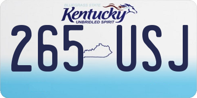 KY license plate 265USJ