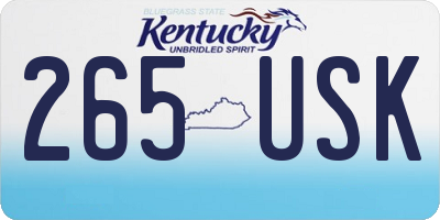 KY license plate 265USK